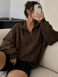 NovaLux™ Leopard Half-Zip Sweater