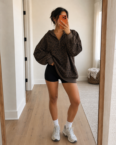 NovaLux™ Leopard Half-Zip Sweater